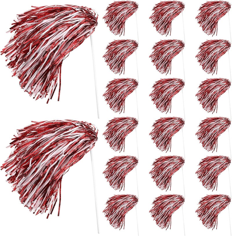 PullCrease 20 Pcs School Spirit Shakers Bulk, Cheerleader Pom Poms for Adults Sports Team Party Dance Football Basketball Volleyball Homecoming Fan Celebration Sporting Event - Image 1